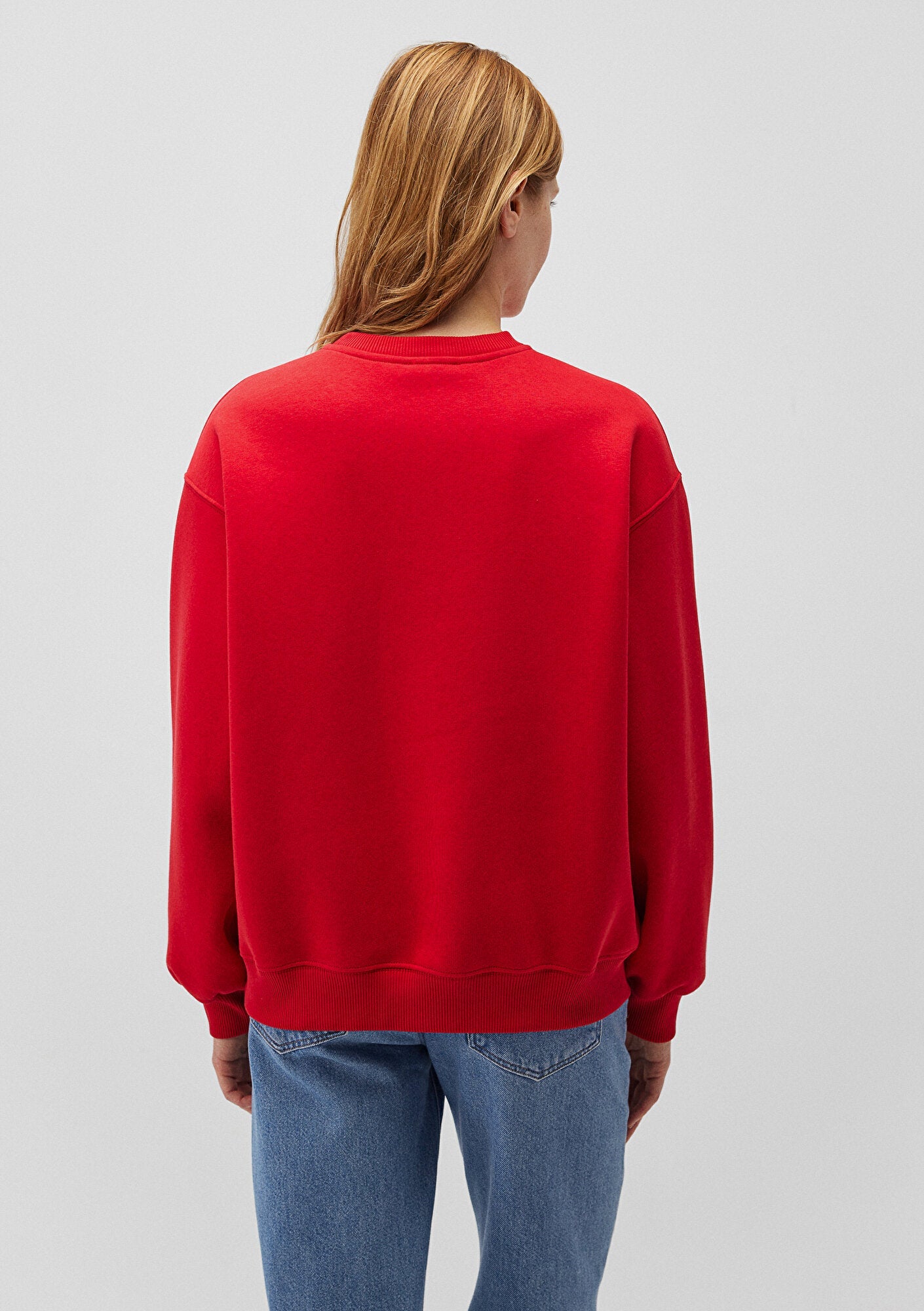 Crew Neck Red Sweatshirt