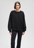 Crew Neck Black Basic Sweatshirt