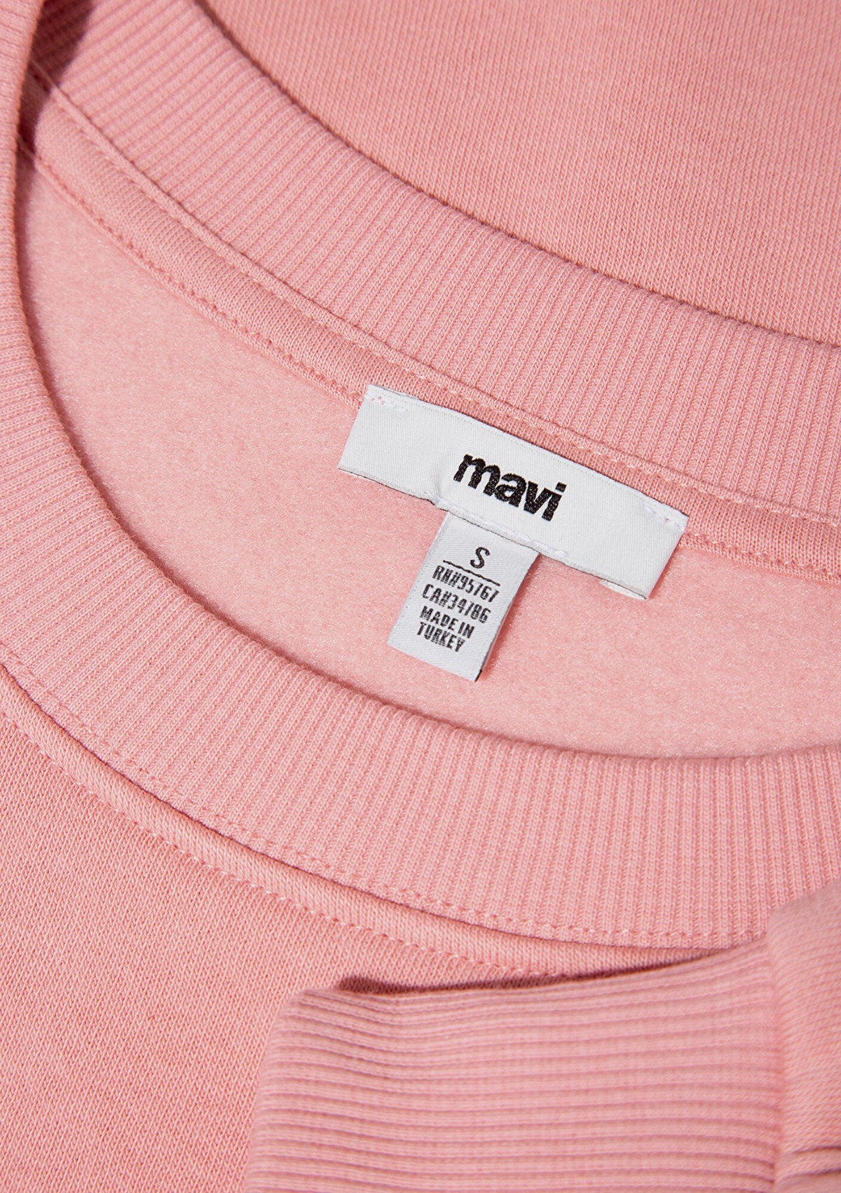 Crew Neck Pink Basic Sweatshirt