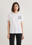 Cat Printed White Top