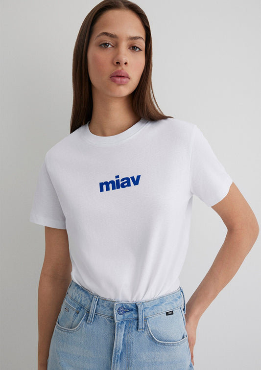 Miav Printed White T-Shirt