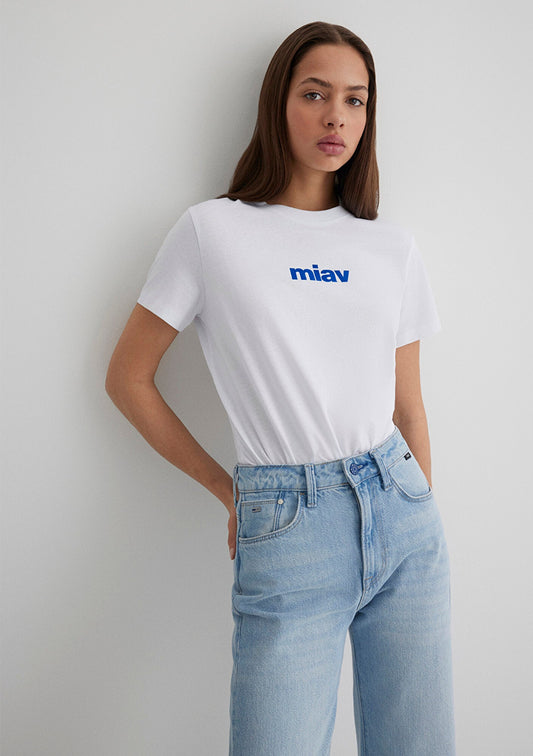 Miav Printed White T-Shirt