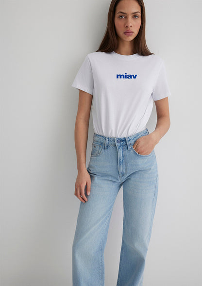 Miav Printed White T-Shirt