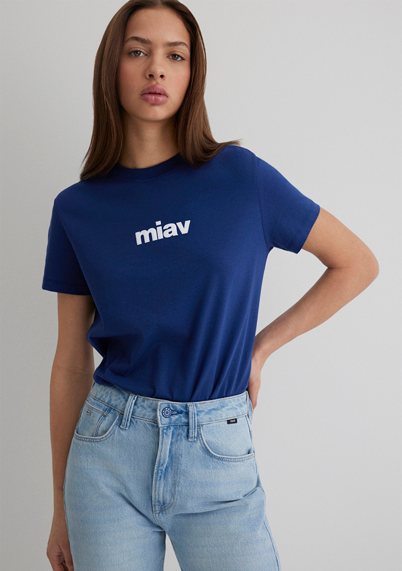 Miav Printed Navy T-Shirt