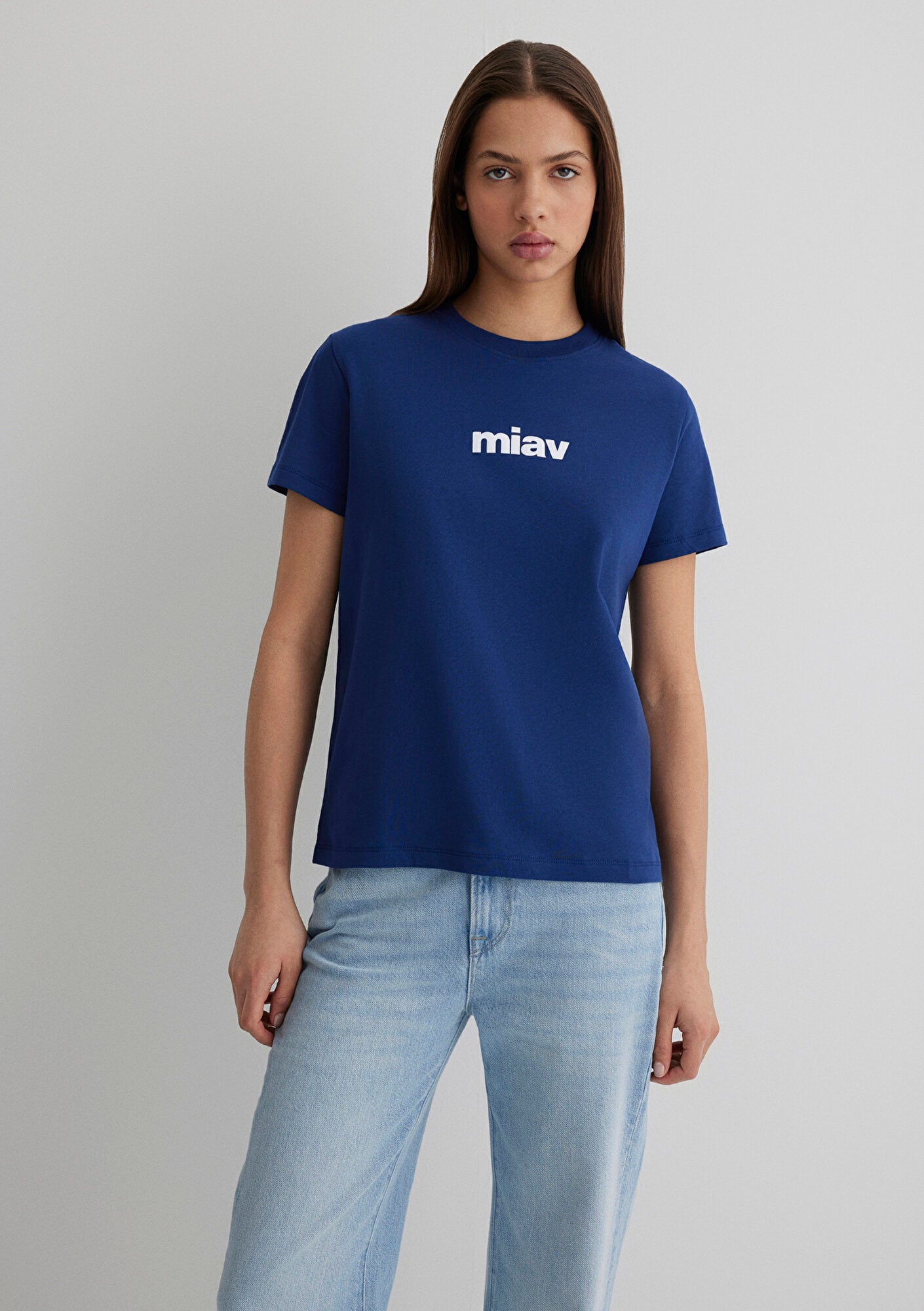 Miav Printed Navy T-Shirt
