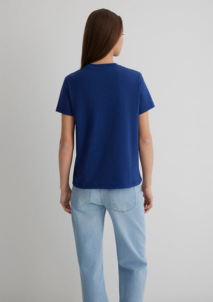 Miav Printed Navy T-Shirt