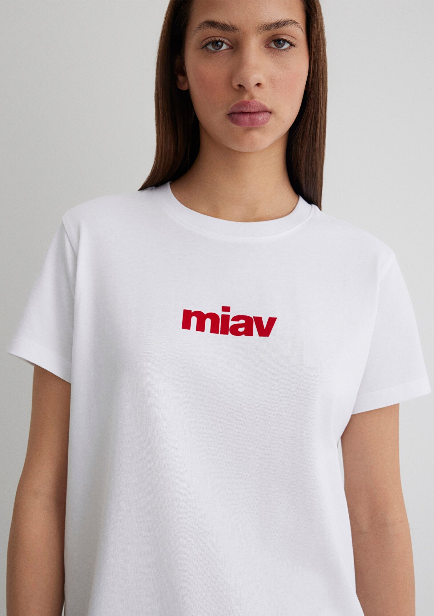 Red Miav Printed White T-Shirt