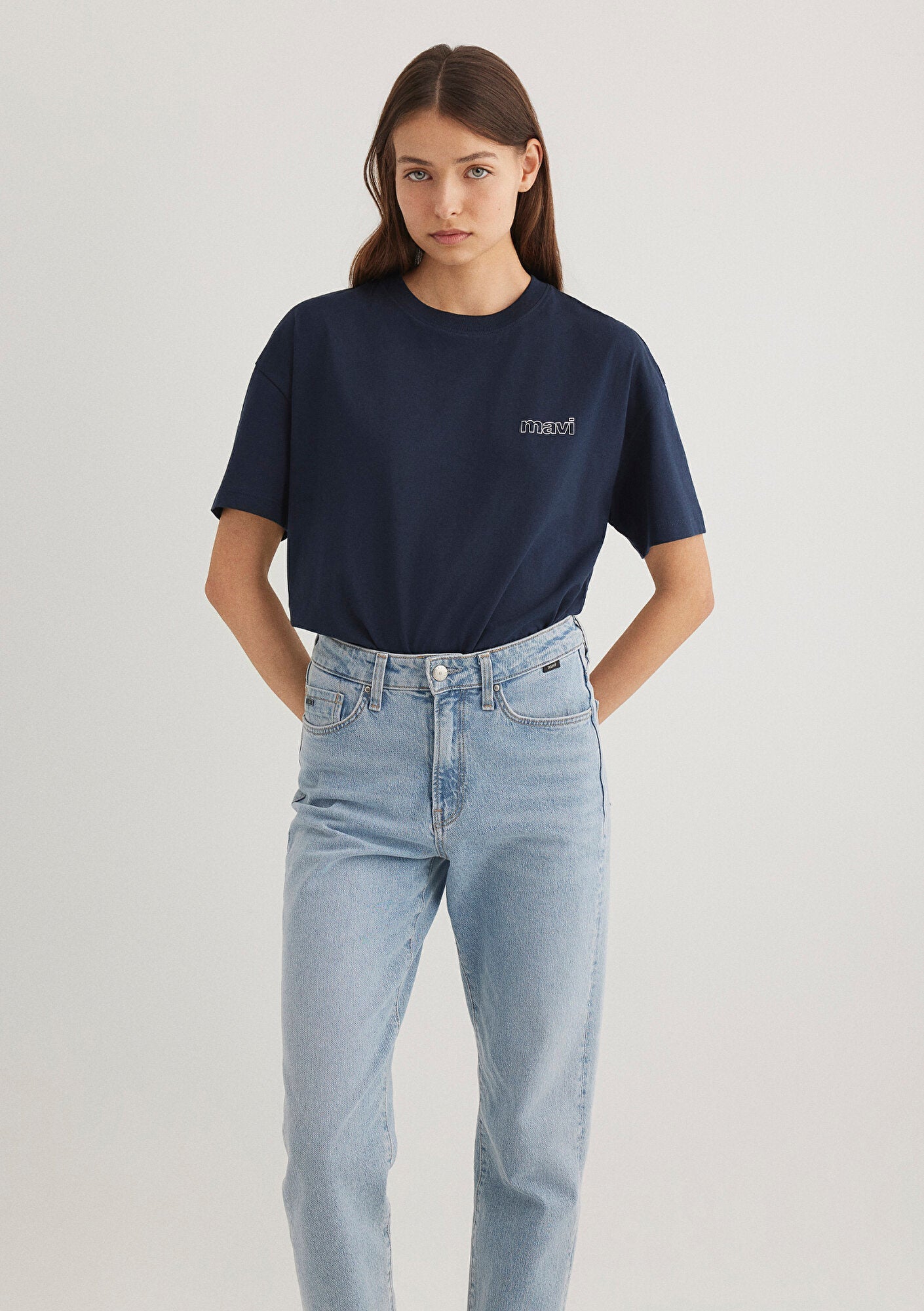 Mavi Logo Printed Navy T-Shirt