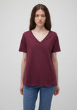 V Neck Red Basic T-Shirt