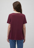 V Neck Red Basic T-Shirt