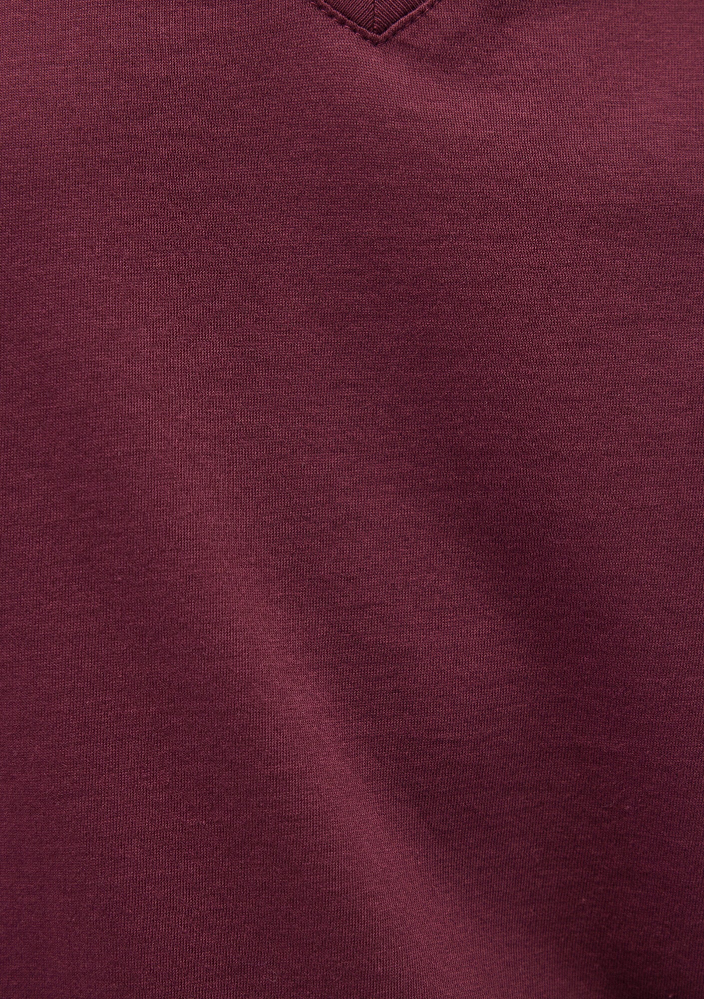 V Neck Red Basic T-Shirt
