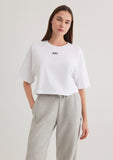 Mavi Logo Printed White Crop T-Shirt