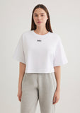 Mavi Logo Printed White Crop T-Shirt