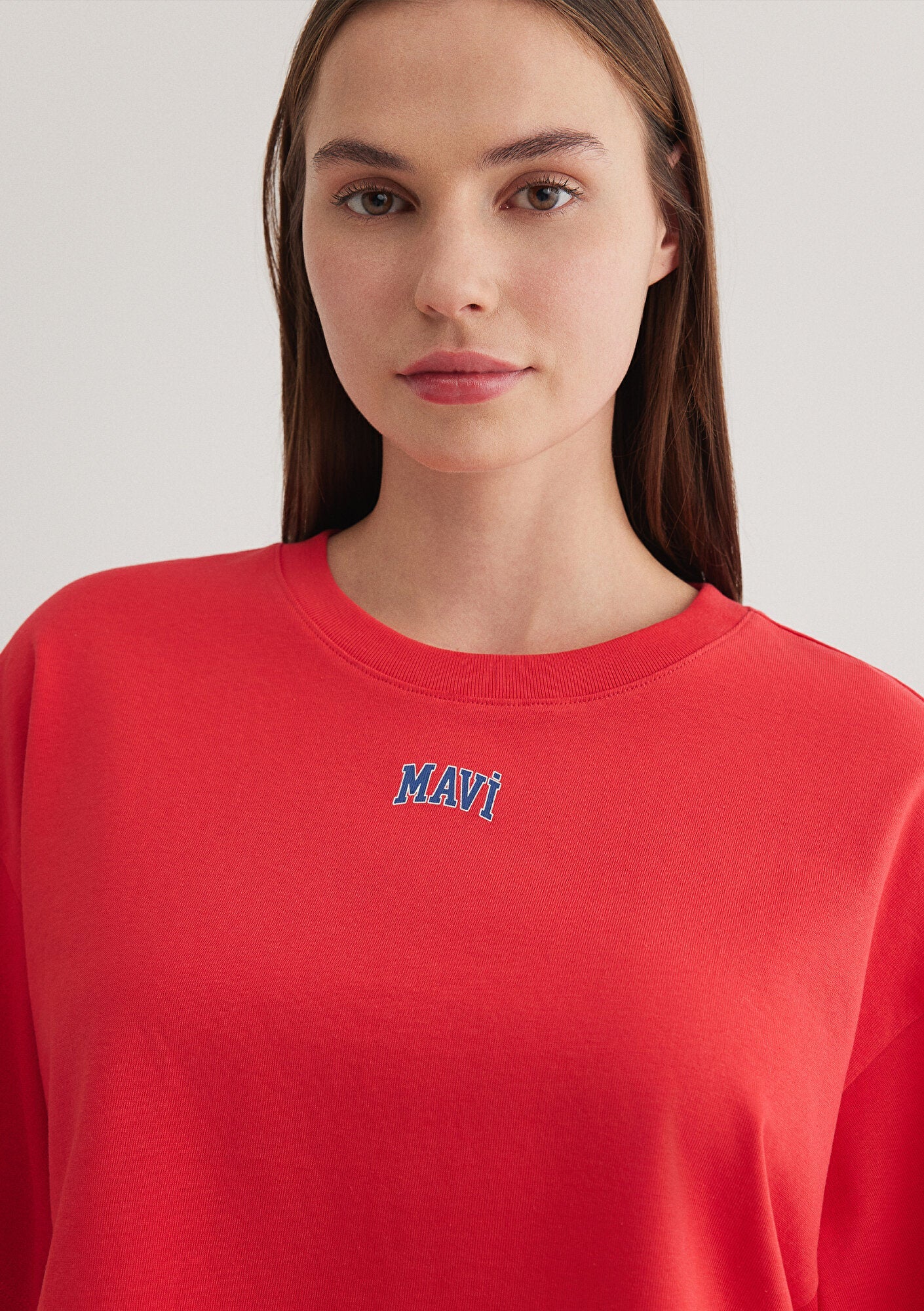 Mavi Logo Printed Red T-Shirt