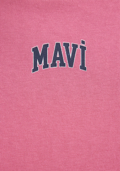 Mavi Logo Printed Pink Crop T-Shirt