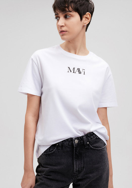 Mavi Logo Printed White T-Shirt