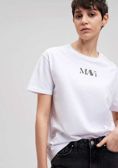 Mavi Logo Printed White T-Shirt