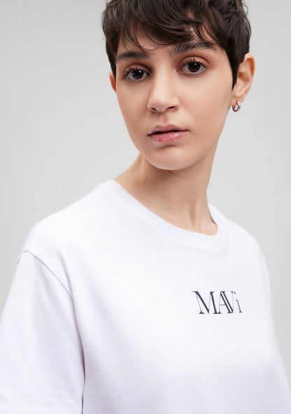 Mavi Logo Printed White T-Shirt