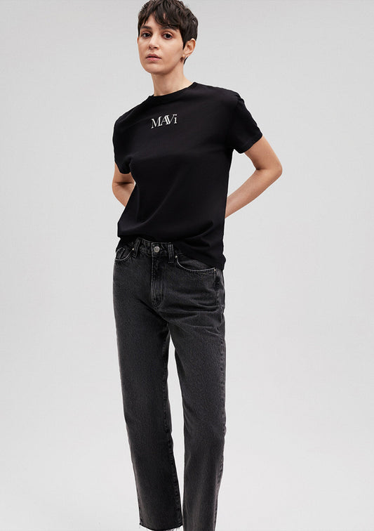 Mavi Logo Printed Black T-Shirt