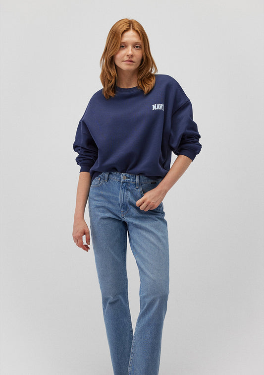 Mavi Logo Printed Navy Sweatshirt