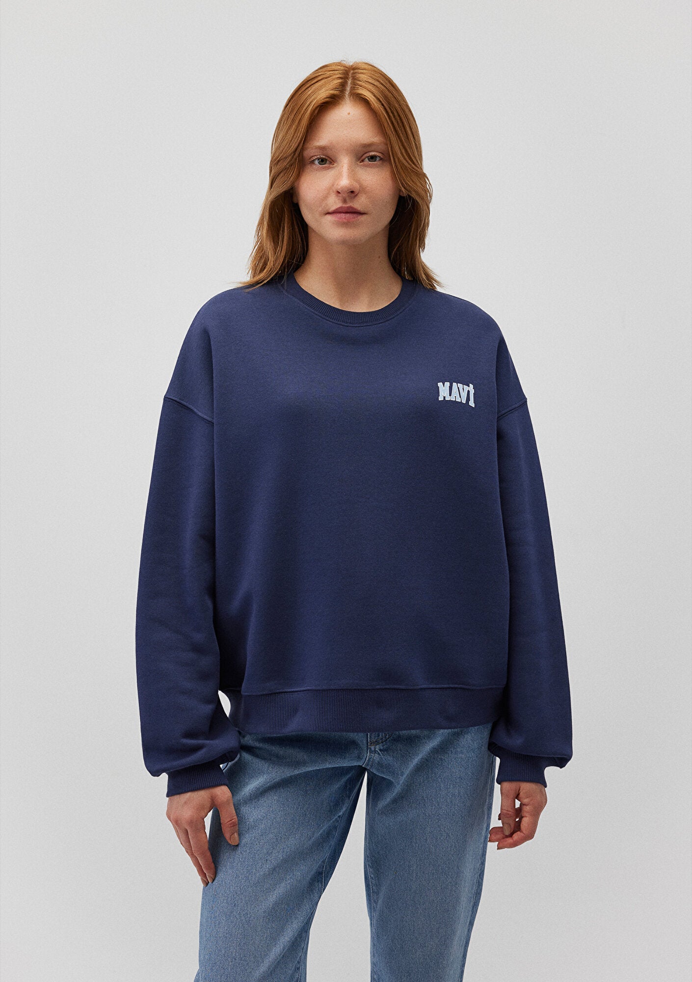 Mavi Logo Printed Navy Sweatshirt