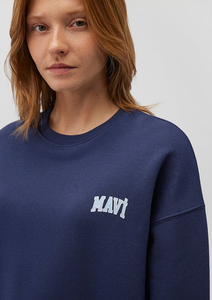 Mavi Logo Printed Navy Sweatshirt