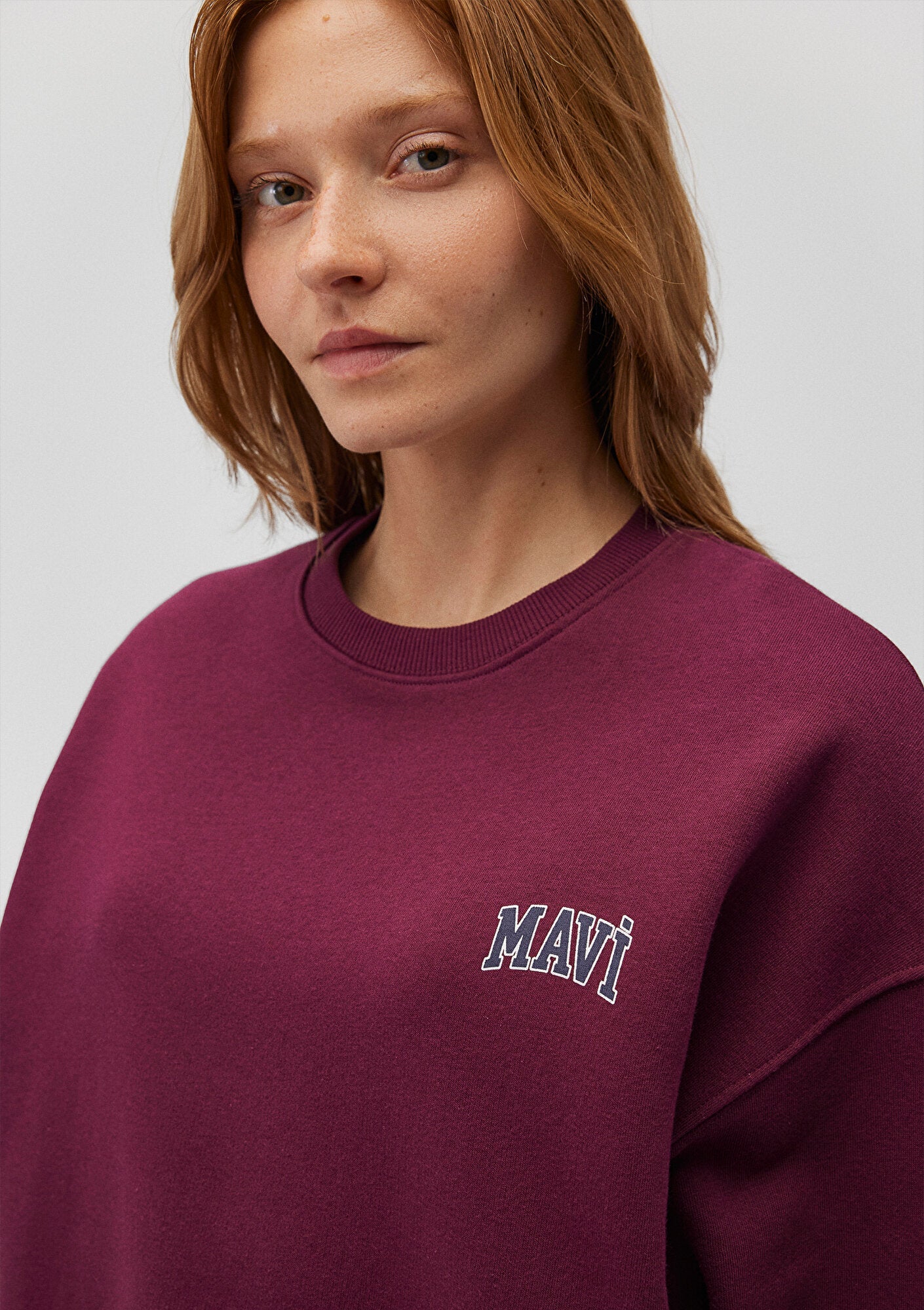 Mavi Logo Printed Red Sweatshirt