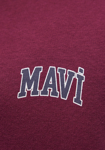 Mavi Logo Printed Red Sweatshirt