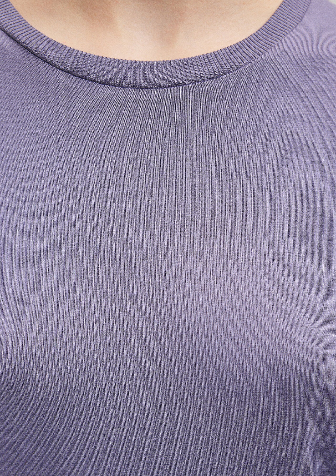 Crew Neck Purple Basic T-Shirt