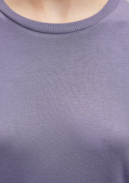 Crew Neck Purple Basic T-Shirt