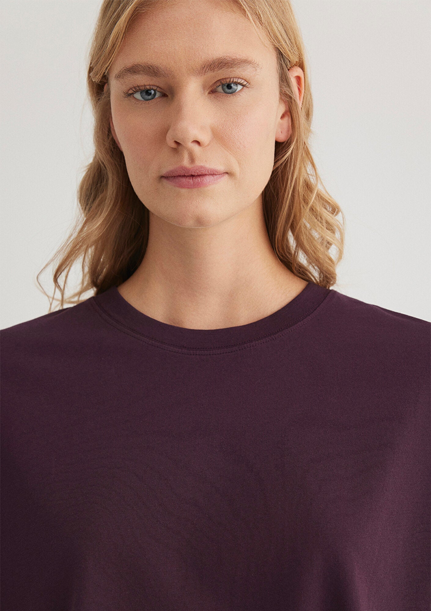 Crew Neck Purple Basic T-Shirt