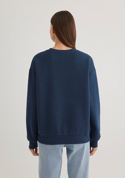Mavi Logo Printed Navy Sweatshirt