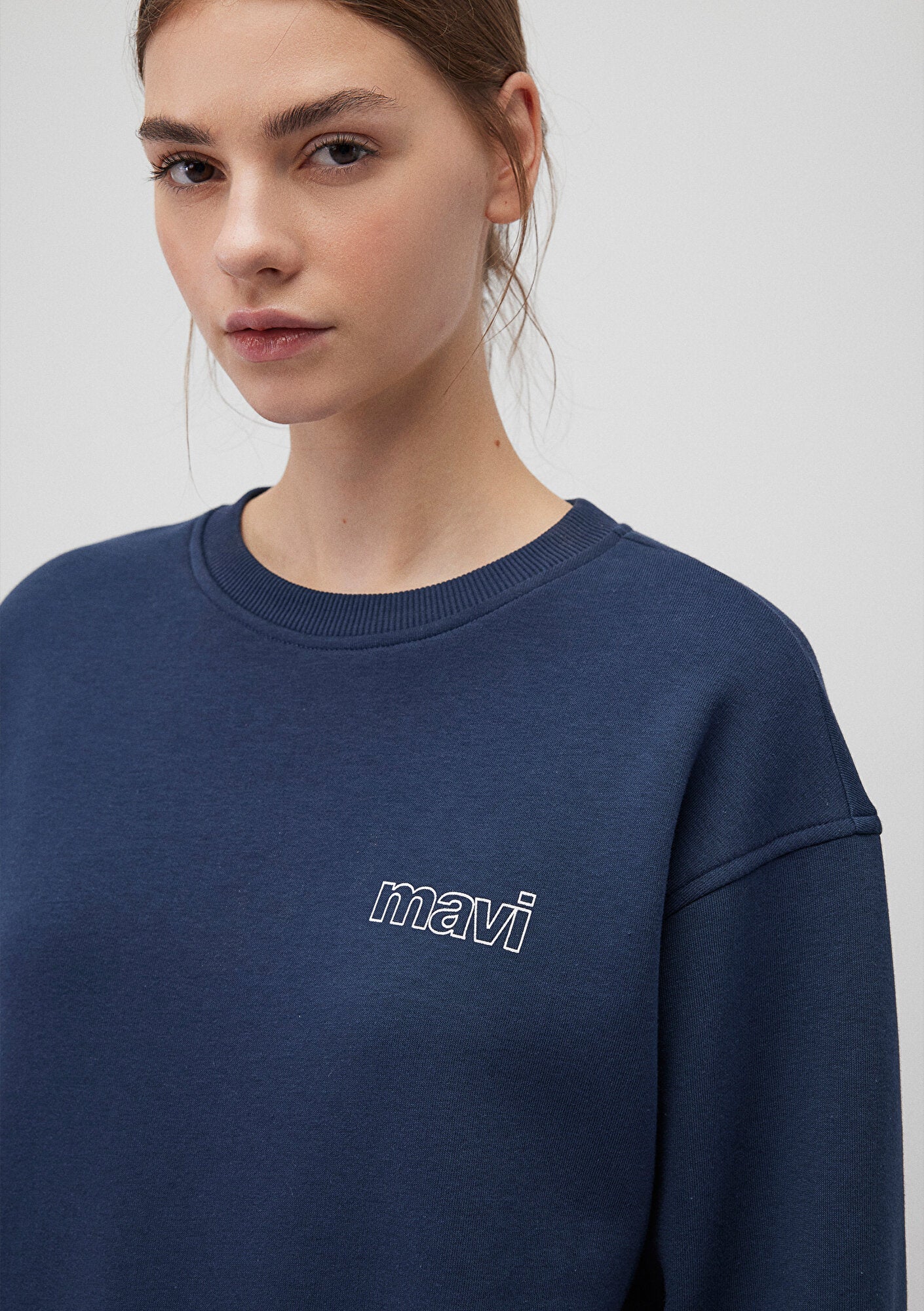 Mavi Logo Printed Navy Sweatshirt