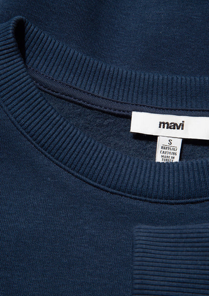 Mavi Logo Printed Navy Sweatshirt