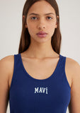 Mavi Logo Printed Blue Tank Top
