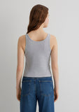 Mavi Logo Printed Grey Tank Top