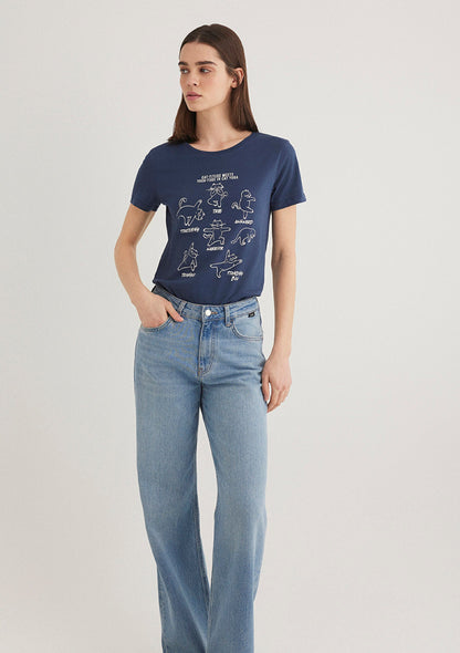 Printed Indigo T-Shirt