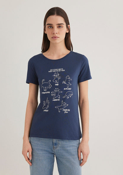 Printed Indigo T-Shirt