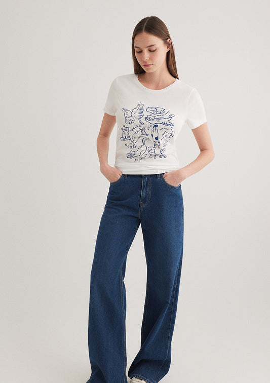 Printed White T-Shirt