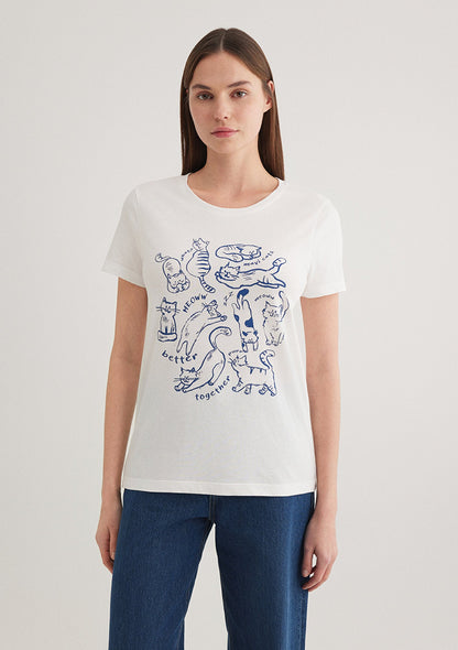 Printed White T-Shirt