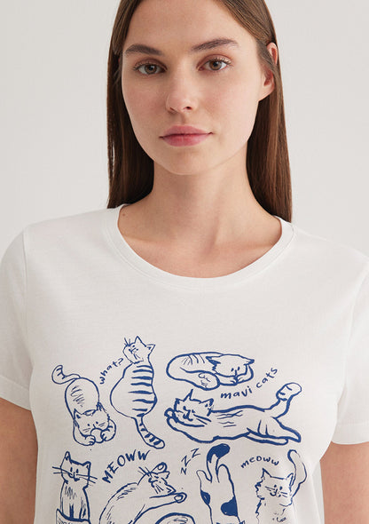 Printed White T-Shirt