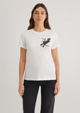Cat Printed White T-Shirt