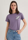 Cat Printed Purple T-Shirt