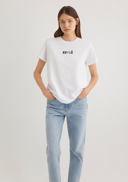 Mavi Logo Printed White T-Shirt