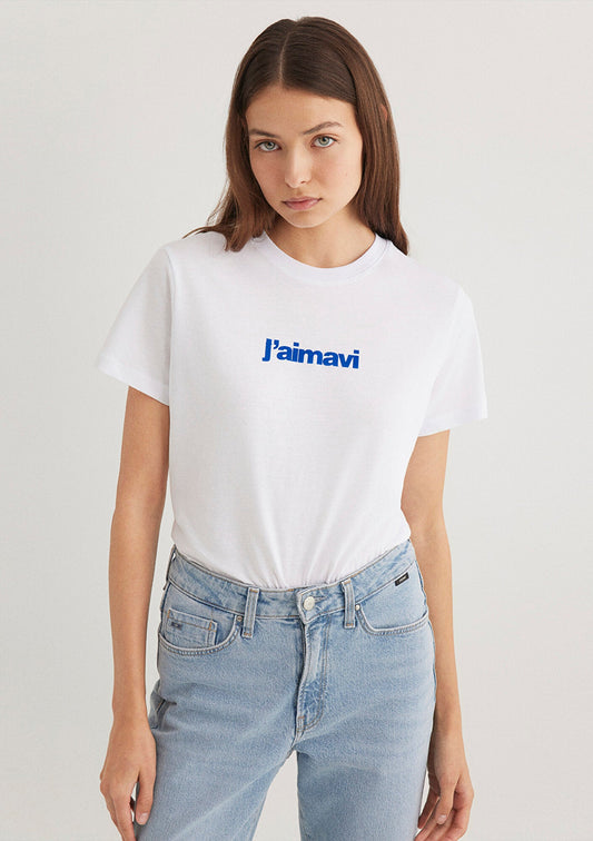 Mavi Printed White T-Shirt