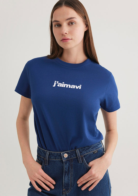 Mavi Printed Navy T-Shirt