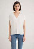 Lux Touch Tencel TM V Neck Ecru Modal T-Shirt