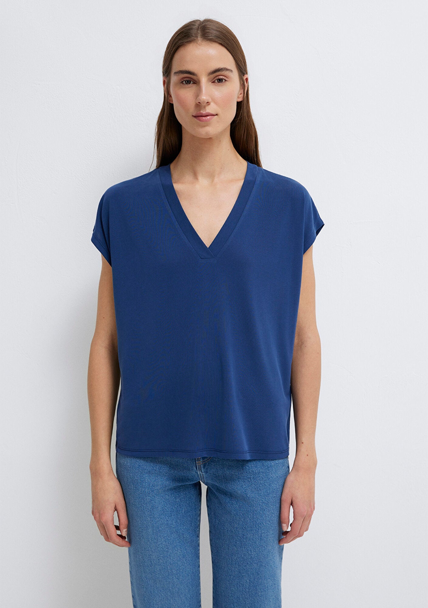 Lux Touch V Neck Black T-Shirt