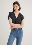 Lux Touch V Neck Black T-Shirt