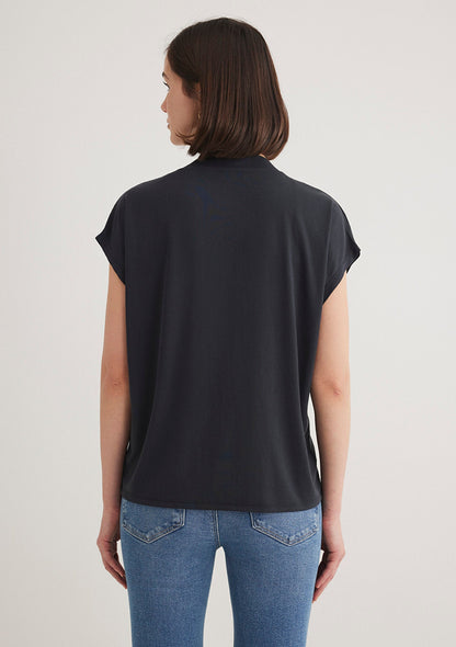 Lux Touch V Neck Black T-Shirt